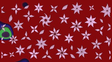 Suluboya, elle çizilmiş. Raster illüstrasyonu. Eskiz arkaplan modeli. Kırmızı yapraklı yabani çiçekler.