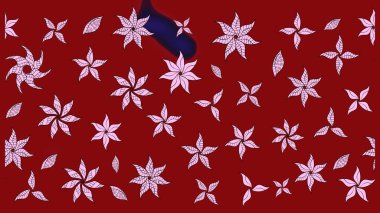 Kırmızı renkte etnik çiçeklerle süslenmiş zarif bir eskiz şekli. Raster Çiçek İllüstrasyon Şirin Tekstil.