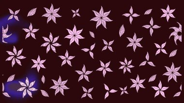 Raster düz çiçek çizim deseni. Kahverengi renkli çiçekler. Tasarım hediye paketi, tebrik kartları, posterler ve afiş tasarımı.