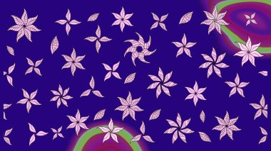 Mavi renkte çiçek desenli çizim, el yapımı papatyalar, papatyalar. Tekrar eden çiçek arkaplanı, zarif mavi çiçek duvar kağıdı.