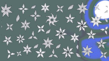 Tarafsız renklerde çiçekler. Yumuşak, bahar çiçekli arka plan. Raster çiçek desenli ve çiçekli..