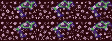 Raster. Kahverengi renkte güzel çiçekler, suluboya desenli eskiz deseni, duvar kağıdı, kart veya kumaş için fayanslı..