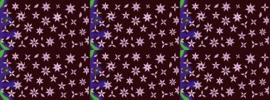 Raster hisseleri. Eskiz arkaplan modeli. Kahverengi üzerine çiçekler. Suluboya, elle çizilmiş.