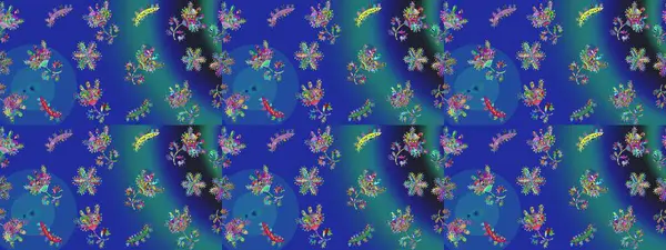 Şirin çiçek elementleri. Raster illüstrasyonu. Kusursuz desenli, modaya uygun kumaş deseni. Renkli Bahar Temalı Kusursuz Arkaplan. Düz Çiçek Elementleri Tasarımı.