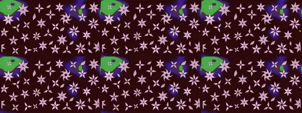 Raster illüstrasyonundaki çiçek desenli çizim. Kahverengi renkli çiçekler. Düz Çiçek Elementleri Tasarımı. Renkli Yaz Teması çizim şablonu.