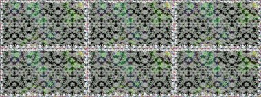 Raster illüstrasyonu. Asya tekstil tarzında. Gri renkli çiçekler. Raster illüstrasyonu. Kusursuz çiçek deseni.