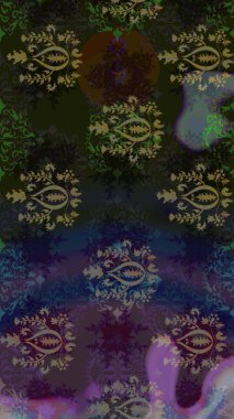 Gri renkli çiçekler. Raster illüstrasyonu. Tropikal çizim çiçek deseni.