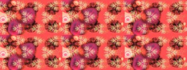 Kar taneli pembe, turuncu ve kırmızı renkler. Raster illüstrasyonu. Raster Noel soyut renkli arkaplan ve tatlı kar tanesi.