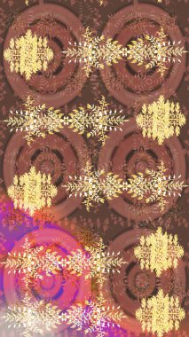 Kar tanesi süsleme deseni. Kar taneleri deseni. Arkaplanda soyut kar taneleri olan düz tasarım. Raster illüstrasyonu. Kar taneleri arkaplanı.