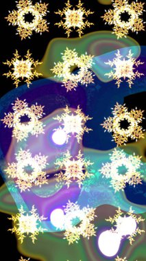 Meteoroloji buz koleksiyonu. Kar tanesi raster arka planı. Xmas Frost kar taneleri izole edilmiş siluet sembolü. Raster illüstrasyonu. Kış mavisi ve siyah noel Kar bembeyaz kristal element.