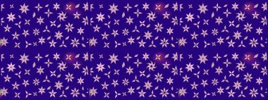 Şirin çiçek elementleri. Raster illüstrasyonu. Mavi renkli çiçekler. Çizim.