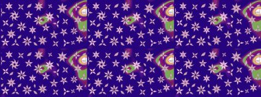 Hediye ambalaj kağıdı, tebrik kartları, posterler ve pankart tasarımı. Raster düz çiçek çizim deseni. Mavi renkte çiçekler.