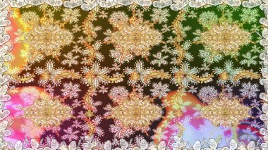 Raster geometrik arka plan. Altın rengi, kusursuz çizim. Tarafsız renklerde altın çiçekli altın desenler. Senin tasarımın için, duvar kağıdı..