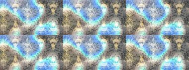 Gri, mavi ve nötr renkler. Noel ve yeni yıl moda baskıları için tatil tasarımı. Kar tanelerinin soyut arkaplanlı Noel şablonu. Raster illüstrasyonu.