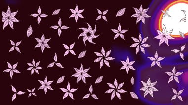 Kahverengi renkte güzel çiçekler, suluboya desenli, duvar kağıdı, kart ya da kumaş için fayanslı eskizler. Raster..