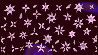 Çiçekli karalama şeklinde Raster çiçek deseni. Kahverengi renkli çiçekler. Nazik, narin çiçek arkaplanı.