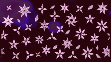 Çiçek desenli çizim. Kahverengi renkli Asya tekstili. Raster illüstrasyonu.