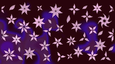 Raster illüstrasyonu. Kahverengi renkli çiçekler. Çiçek desenli eskiz, vuruşlar, sıçramalar, yaz çiçekleri..