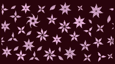 Kahverengi renkli çiçekler. Düz Çiçek Elementleri Tasarımı. Çiçekli çizim şekli. Renkli Bahar Teması çizim şablonu.