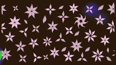 Kahverengi renkte çok kahverengi, zarif küçük çiçekler ve komik böcekler, raster desen, illüstrasyon.