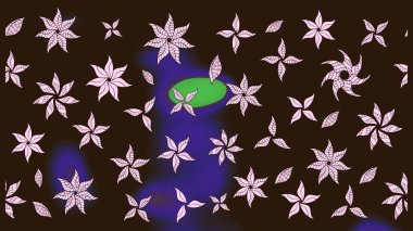 Kahverengi renklerde bahar çiçekleri. Yaprak ve çiçeklerin suluboya resimleri, kahverengi renklerdeki çizimler. Raster illüstrasyonu.