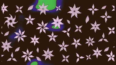 Raster illüstrasyonu. Kahverengi renkli güzel bir tekstil. Suluboya çiçekli çiçek deseni.