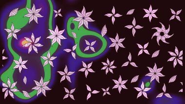 Güzel çiçek deseni. Düz Çiçek Elementleri Tasarımı. Renkli Bahar Teması eskiz kalıbı. Kahverengi renkte çiçekler.