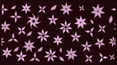 Zarif, parlak ve eskiz kahverengi çiçek desenli tasarım. Raster. Sabıka baskıları, bebek kıyafetleri, duvar kâğıtları, paket kutuları vb..