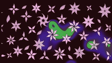 Çiçek. Raster illüstrasyonu. Taslak dekoratif arka plan, çiçek mandala. Kahverengi renklerde.