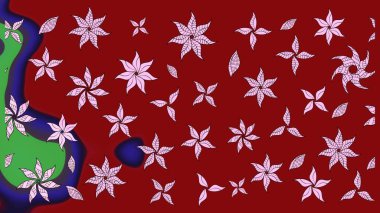 Kırmızı renkte çiçekler. Renkli Bahar Teması eskiz kalıbı. Çiçek desenli eskiz, yaz çiçekleri. Düz Çiçek Elementleri Tasarımı.