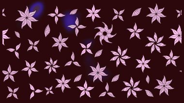 Düz Çiçek Elementleri Tasarımı. Sevimli çiçek raster deseni. Kahverengi renkli çiçekler. Renkli Yaz Teması çizim şablonu.