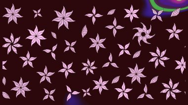 Renkli Bahar Teması eskiz kalıbı. Düz Çiçek Elementleri Tasarımı. Raster illüstrasyonundaki çiçek desenli çizim. Kahverengi renkte çiçekler.