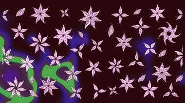 Kahverengi renkli bitkilerden oluşan parlak çiçekli çizim deseni.