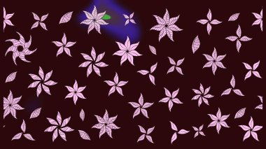 Çiçekli çiçek deseni, suluboya. Düz Çiçek Elementleri Tasarım Raster illüstrasyonu. Kahverengi renkli çiçekler. Renkli Bahar Teması Eskiz Şablonu.