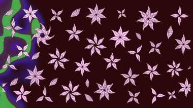 Hediye ambalaj kağıdı, tebrik kartları, posterler ve pankart tasarımı. Kahverengi renkli çiçekler. Raster düz çiçek çizim deseni.