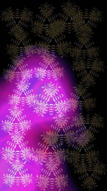 Soyut mandala ya da tuhaf kar tanesi çizgisi sanat tasarımı. Raster illüstrasyonu. Renkli arka planda izole tatlı kar taneleri.