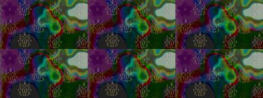 Mavi ve yeşil kar taneleri. Kar tanelerinin soyut arkaplanı olan şirin bir Noel arkaplanı. Renkler. Noel ve yeni yıl moda baskıları için tatil tasarımı. Raster illüstrasyonu.