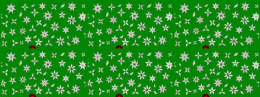 Yumuşak, yeşil renkli bahar çiçekleri. Yaprak ve çiçeklerin suluboya resimleri, yeşil renkte çizimler. Raster illüstrasyonu.