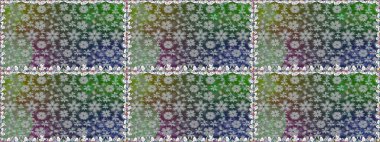 Renkli Yaz Temalı Kusursuz Arkaplan. Renkli çiçekler. Düz Çiçek Elementleri Tasarımı. Raster illüstrasyonunda trendsiz çiçek deseni.