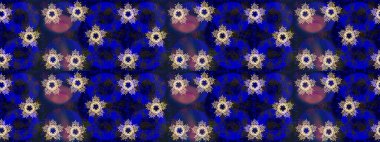 Mavi renklerde. Küçük çiçekteki sevimli çiçek deseni. Raster illüstrasyonu. Raster deseni. Soyut çiçek çizim kalıbı arkaplanı.