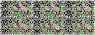 Şirin çiçek elementleri. Raster illüstrasyonu. Kusursuz desenli, modaya uygun kumaş deseni. Renkli Bahar Temalı Kusursuz Arkaplan. Düz Çiçek Elementleri Tasarımı.