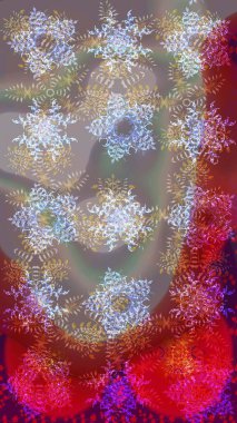 Son moda kar taneleri ve elementler onun kartlarını gösteriyor. Modern soyut tasarım posteri, kapak tasarımı, gri, kırmızı ve kahverengi renkli kart tasarımı. Retro tarzı, kış elementleri. Kar taneleri tasarımı.