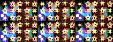 Kumaş veya Duvar Kağıdı Tasarımı. Tekstil için Lacy Fashion Print. Stilize Çiçekler. Raster illüstrasyonu. Folk Style. Lace Snowflakes 'in etnik kökü. Mandalas Dekoratif Doku Arkaplanı.