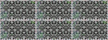 Renkli Bahar Temalı Kusursuz Arkaplan. Düz Çiçek Elementleri Tasarımı. Raster Modaya uygun kumaş deseni. Gri renkli şirin çiçek deseni.