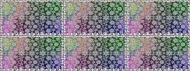 Sevimli çiçek raster deseni. Gri renkli çiçekler. Renkli Bahar Temalı Kusursuz Arkaplan. Düz Çiçek Elementleri Tasarımı.