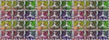 Çiçek. Raster illüstrasyonu. Kusursuz dekoratif arka plan, çiçek mandala. Yeşil renklerde.