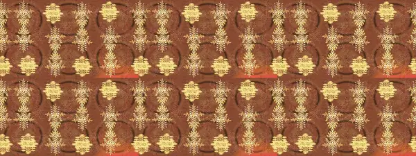 Raster illüstrasyonu. El çizimi çiçekli soyut çizim kalıbı. Kahverengi, sarı ve bej renkli çiçekler.