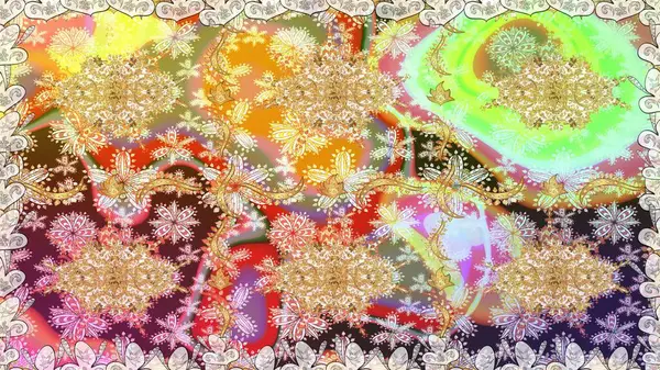 Tarafsız renklerde altın element. Lüks, kraliyet ve Viktorya dönemi konsepti. Süslü raster dekorasyonu. Klasik barok çiçekli, nötr yerine altın desenli..