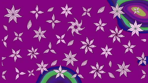 Çiçeksel mor çizim deseni. Klasik taslak çizimi. Raster çiçek izi. Raster Yumuşak kumaş deseni.