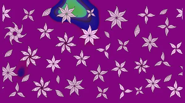 Üzerinde gelincikler ve vadi zambakları olan renkli çiçek desenli nakış deseni. Tekstil tasarımı için mor renkli Raster geleneksel çiçek buketi.